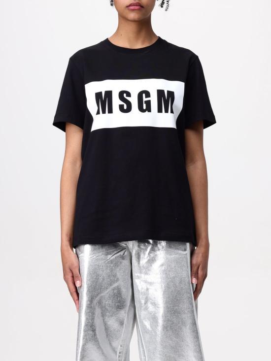 MSGM Box Logo Short Sleeve T-Shirt Black 2000 MDM 52020000299