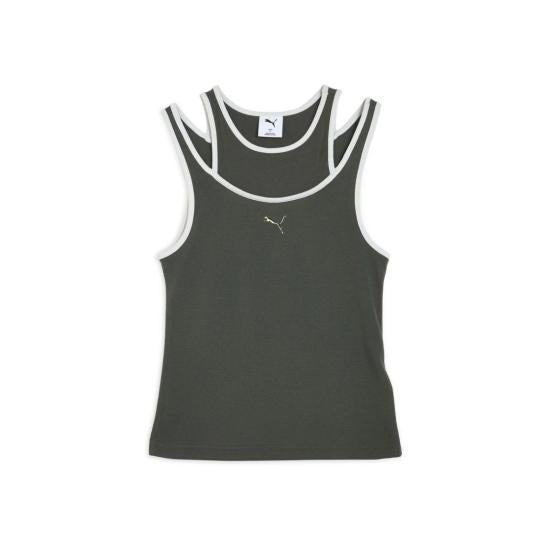PUMA Women’s Sleeveless T-Shirt White Cotton Tank Top