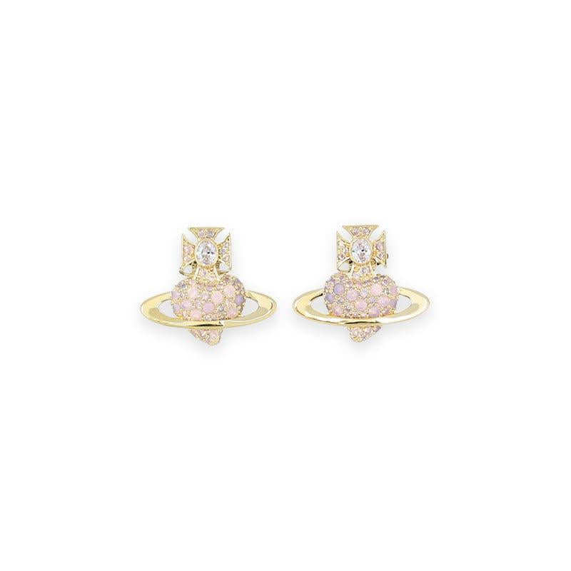 Vivienne Westwood AGNATHA Gold Stud Earrings Women’s Jewelr 6201036H 02R784 R784