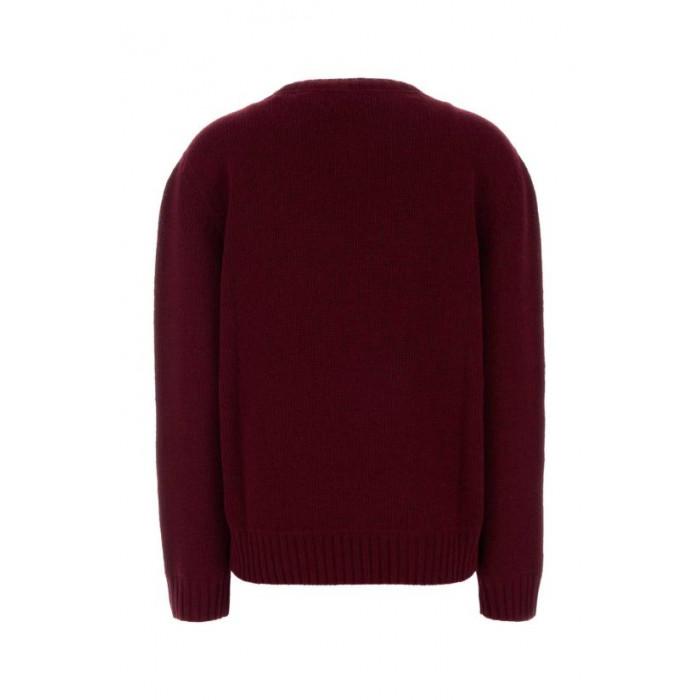 PRADA Women's Cashmere Wool Logo Crewneck Knit Sweater 1YMW F0399