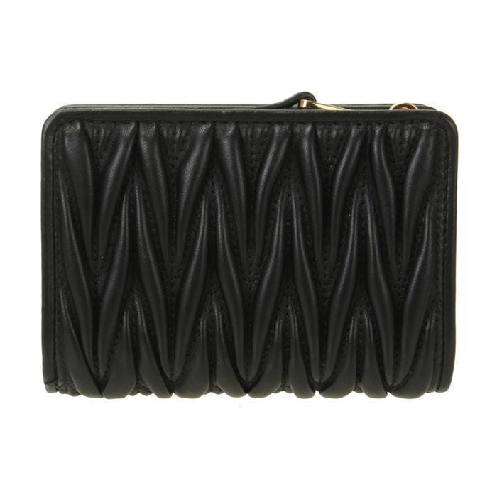 Miu Miu Matelassé Nappa Leather Small Bifold Wallet Black
