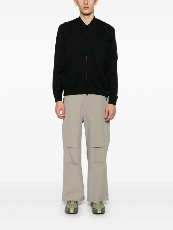 CP Company Black Zip-Up Knit Sweater for Men