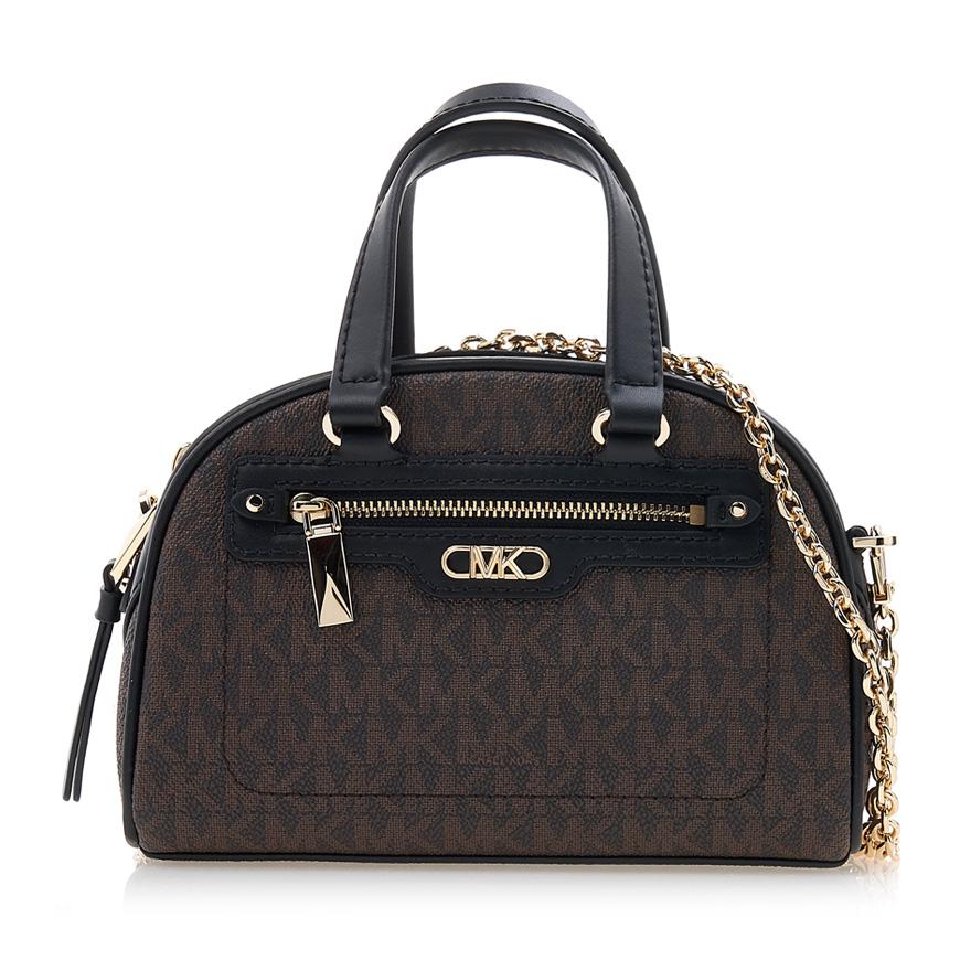 Michael Kors Women’s Logo Print Top Handle Tote Bag Brown Canvas