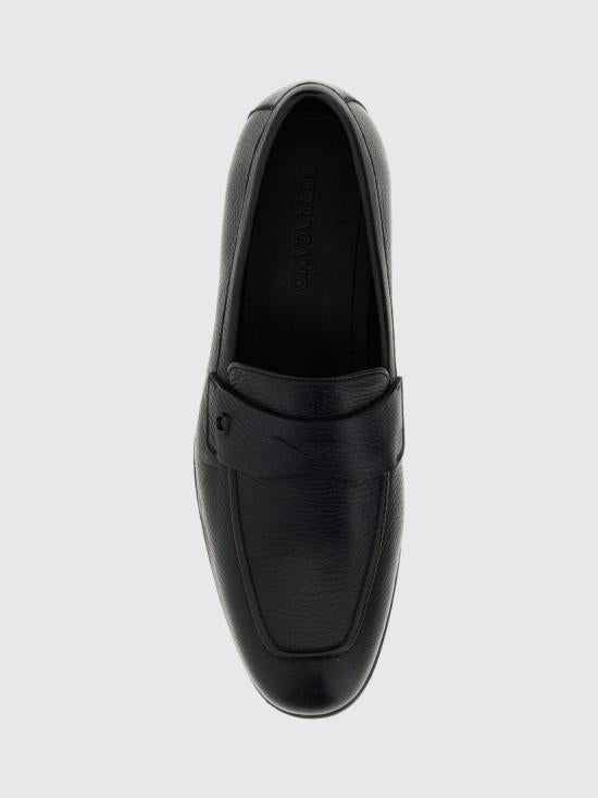 Ferragamo Black Leather Penny Loafers Men’s Dress Shoes 02A723 791719 BLACK DOM