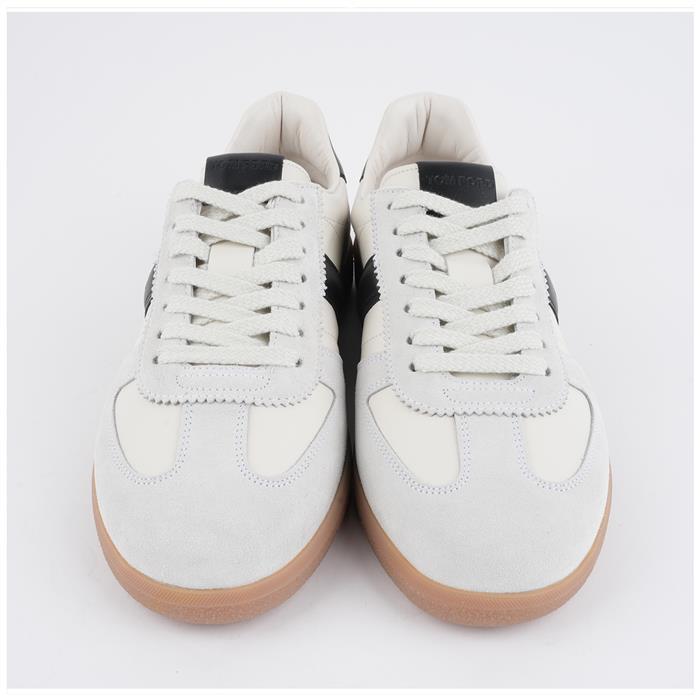 TOM FORD Suede Smooth Leather T Low-Top Sneakers