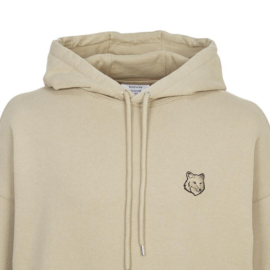 Maison Kitsune Fox Head Logo Men’s Hoodie Gray Cotton Pullov PM00706 KM0340 0302