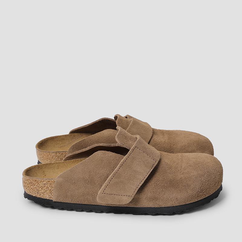 Birkenstock Roma Suede Velcro Mule Sandals Brown 1032067