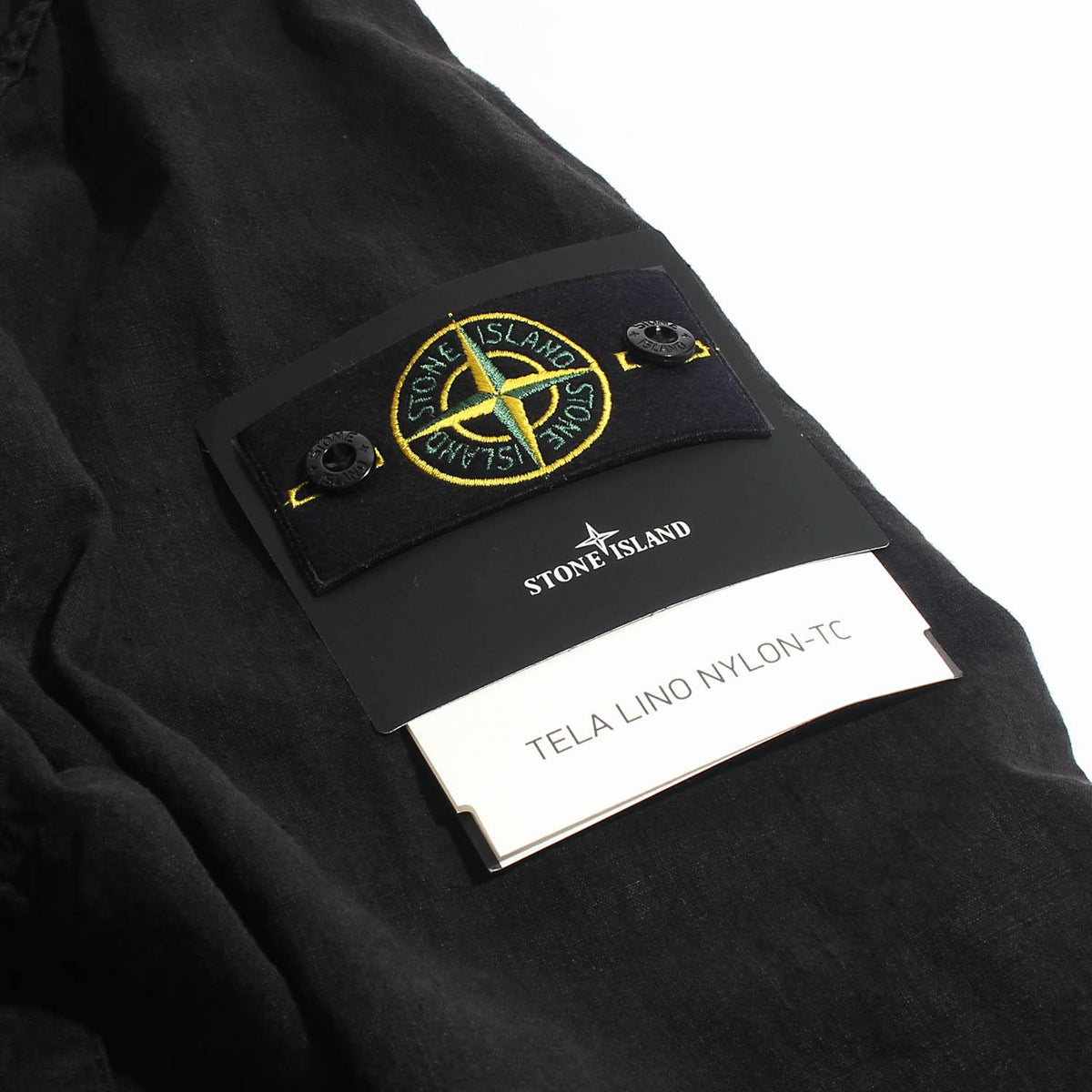 STONE ISLAND Black Tela Lino Nylon-TC Shirt Jacket for Men