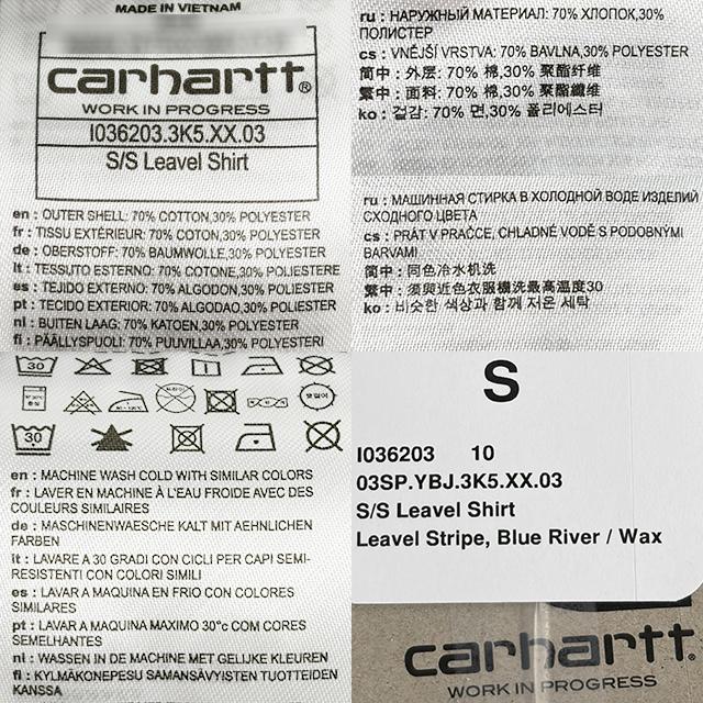CARHARTT WIP LEAVEL Stripe Short Sleeve Shirt for Men I036203 3K5XX