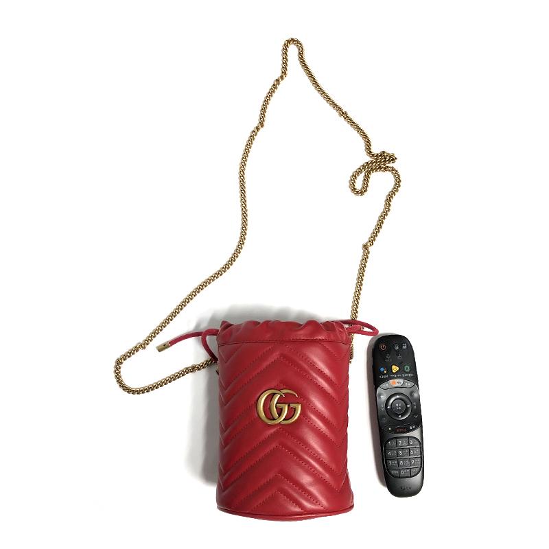 GUCCI Red Marmont GG Mini Bucket Shoulder Bag 575163 6433