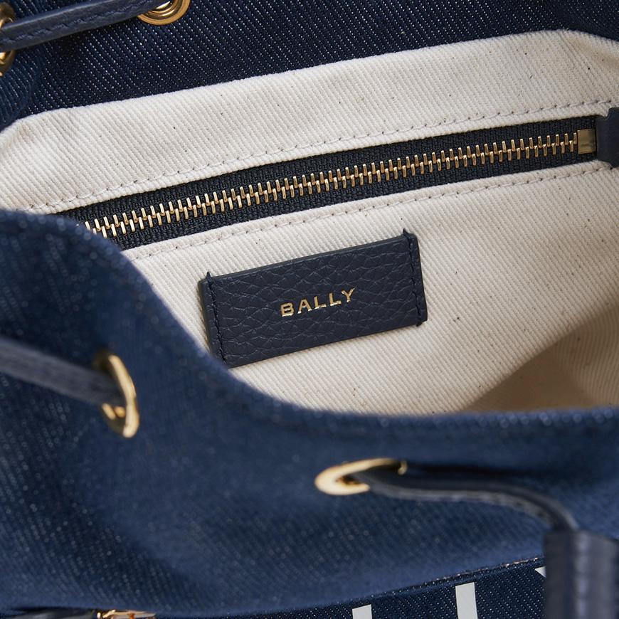 BALLY Denim Logo Print Mini Bucket Shoulder Bag WLO05OCV034 I5G6O