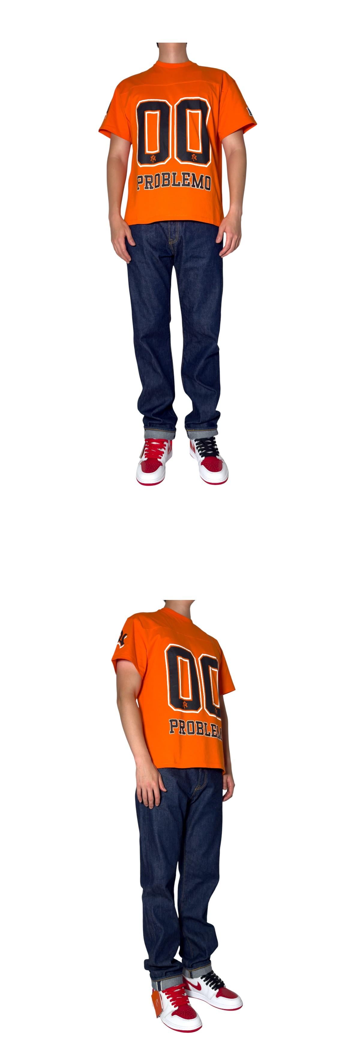 NO PROBLEMO Orange Sports Cotton Jersey Short Sleeve T-Shirt