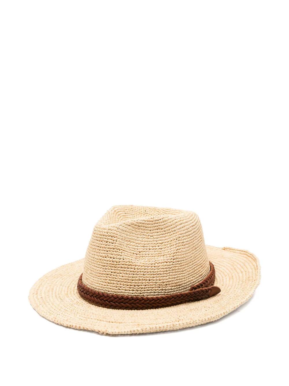 Dragon Diffusion Brown Leather Fedora Hat