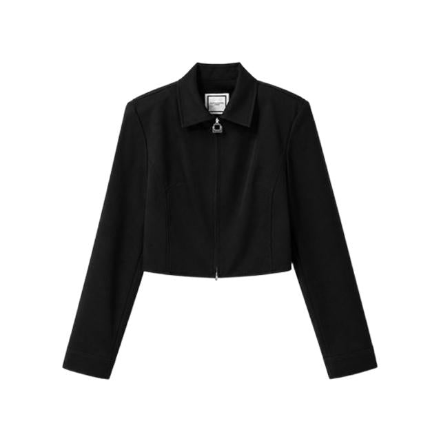 WOOYOUNGMI Wool Cropped Shirt Jacket Black Women’s M241SH16843B