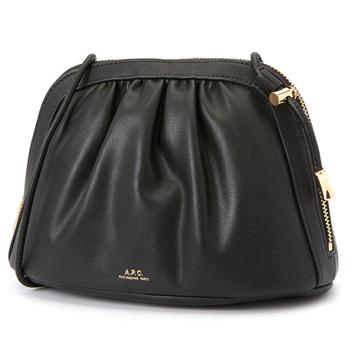 A.P.C. Ninon Drawstring Leather Shoulder Bag Black Women’s