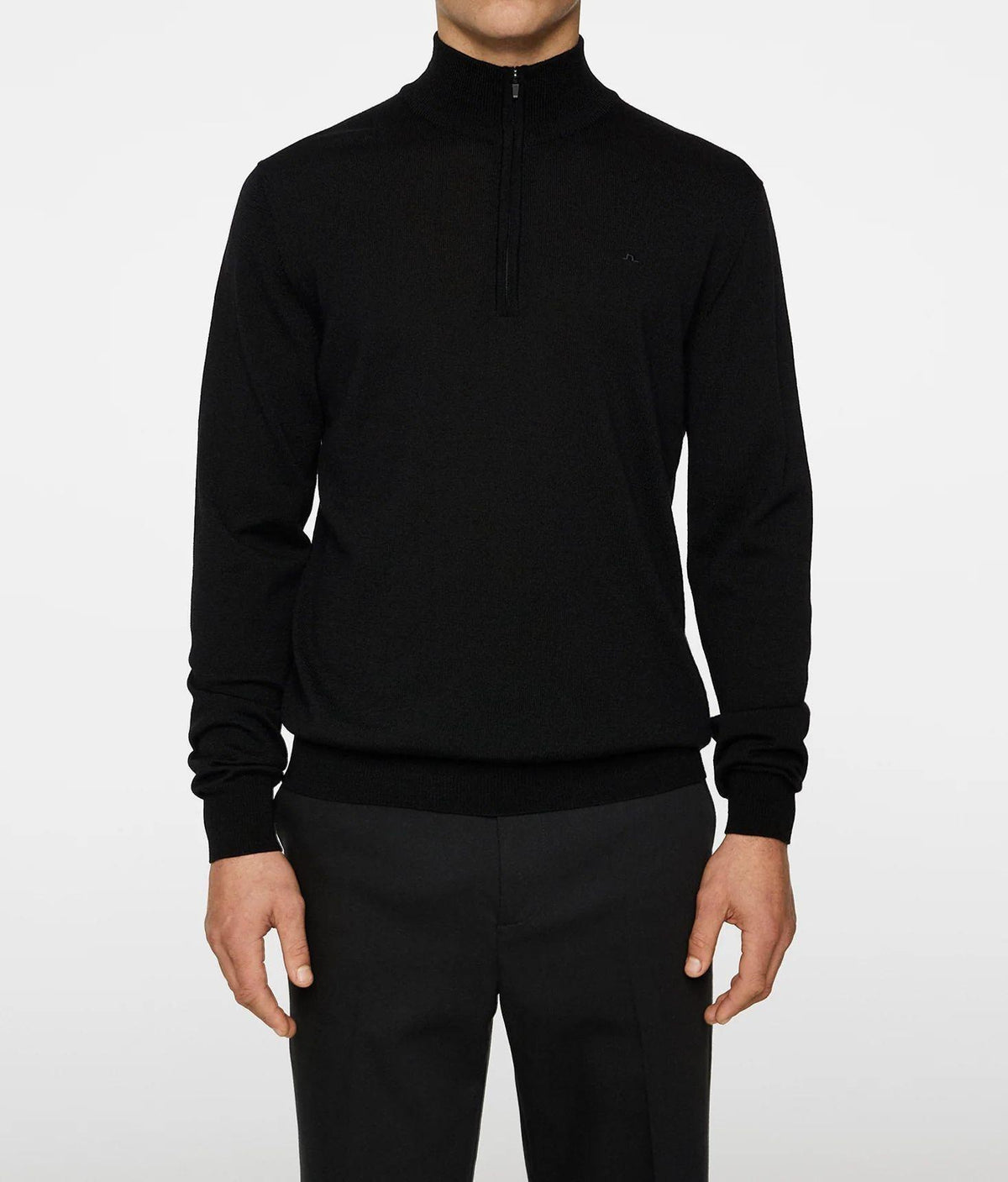 J LINDEBERG Men’s Merino Quarter-Zip Knit Sweater Black