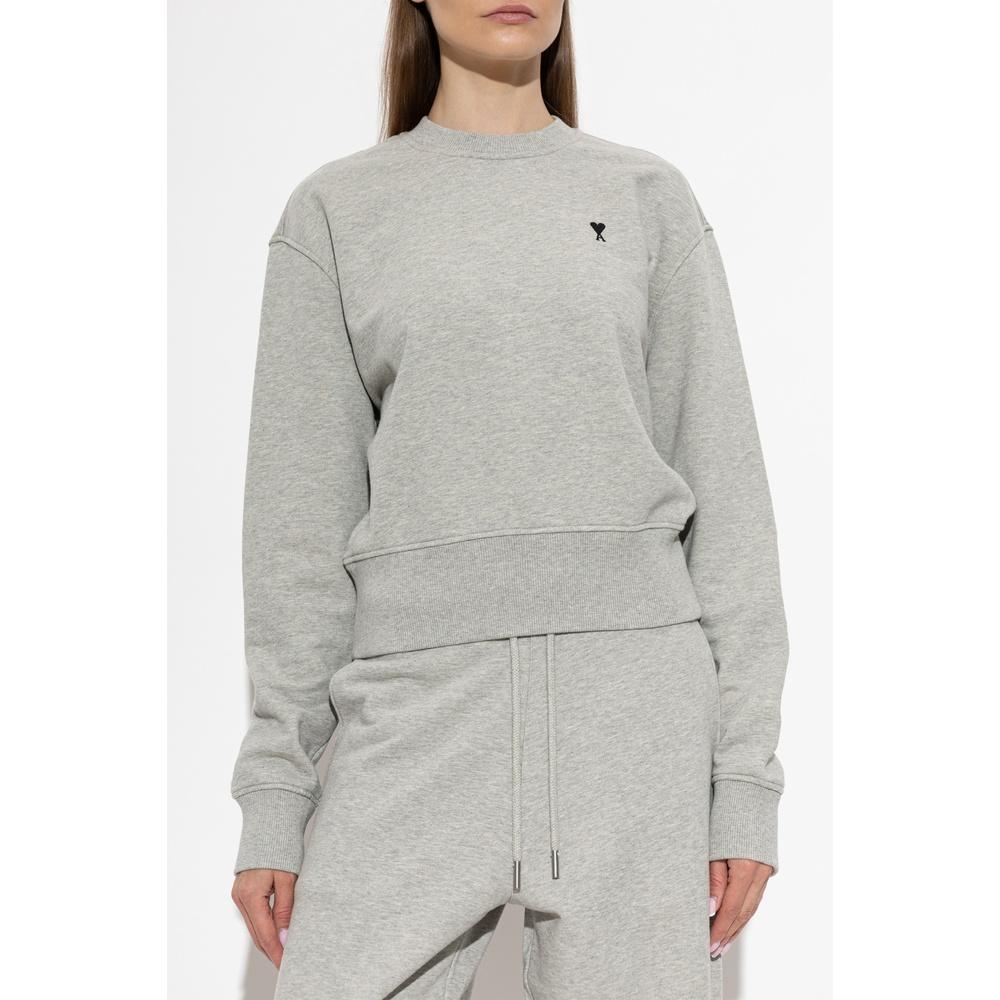 AMI Heart Logo Women’s Sweatshirt Navy Cotton