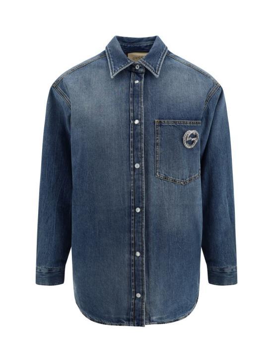 GUCCI Denim Shirt Women’s Blue Long Sleeve Shirt 772882 XDCT94447