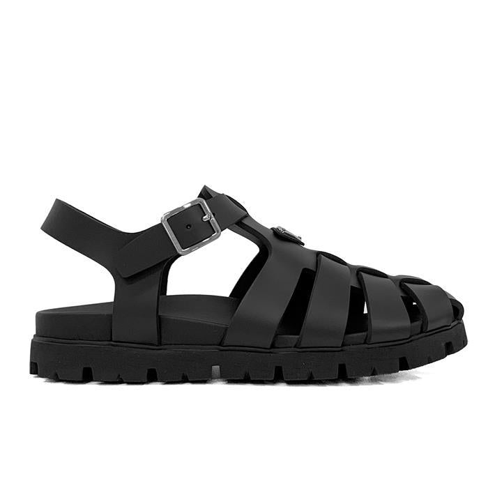 PRADA Rubber Fisherman Sandals with Triangle Logo