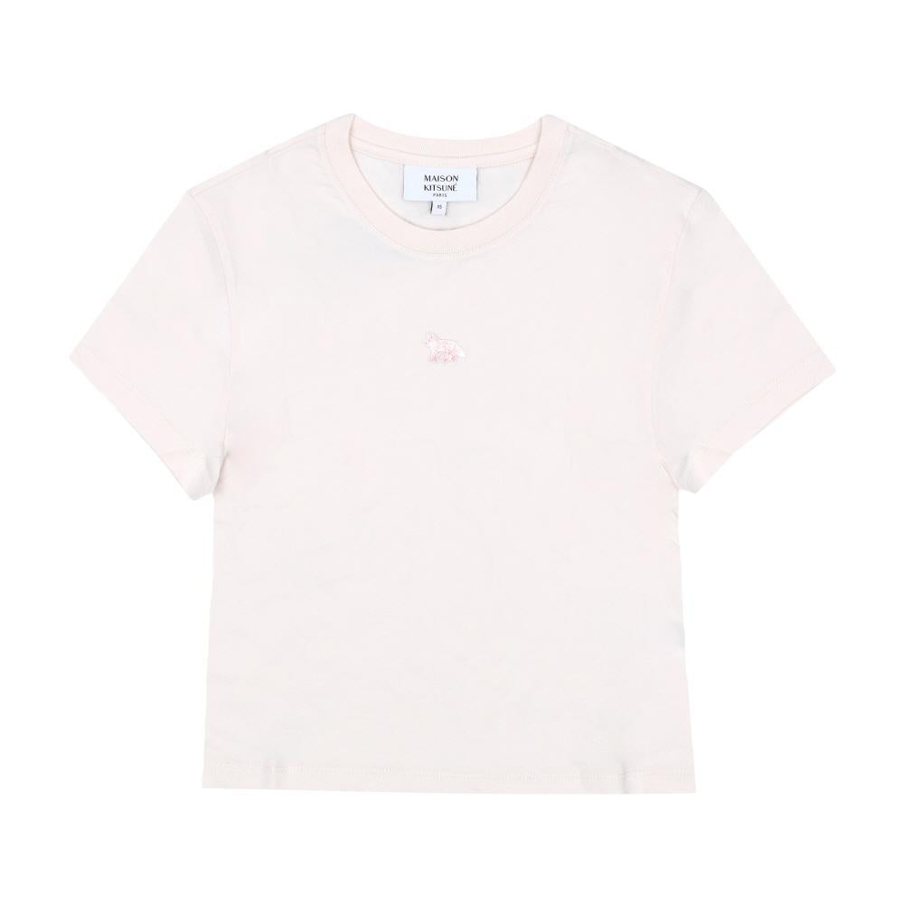 Maison Kitsune Baby Fox Patch Crop Short Sleeve T-Shirt Women White