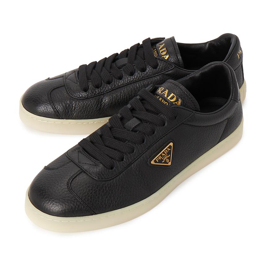 PRADA Men’s Leather Low-Top Sneakers White