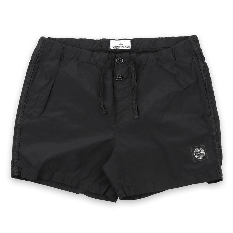 STONE ISLAND Compass Logo Patch Nylon Metal Swim Shorts Black Men