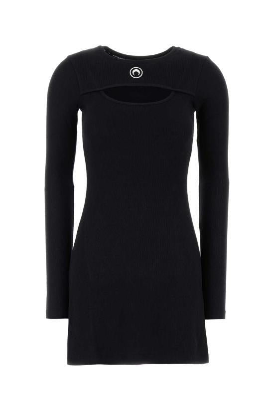 Marine Serre Black Short Dress WDR346 ACJER0011