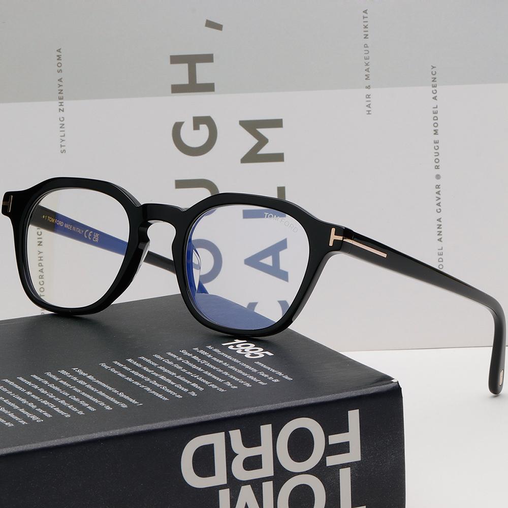 TOM FORD Blue Light Blocking Square Black Acetate Eyeglass Frames U TF6013KB 001