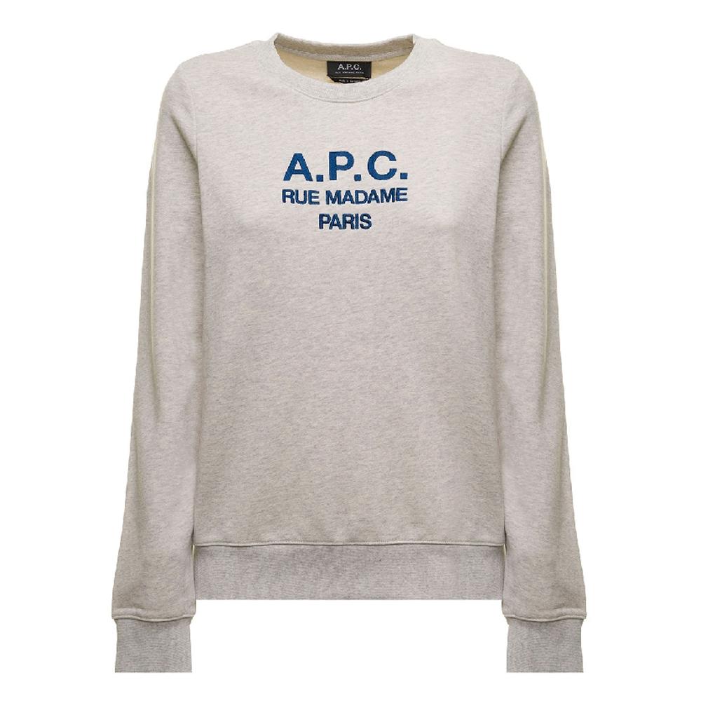 A.P.C. Ecru Logo Tina Sweatshirt Women’s Cotton Pullover