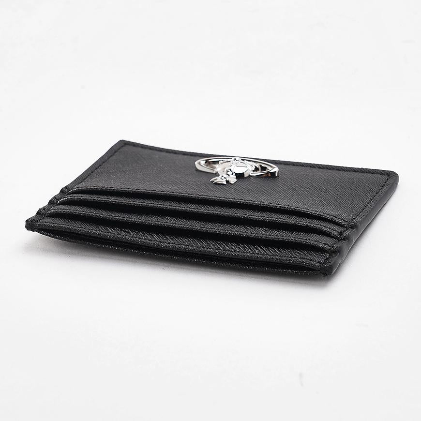 Vivienne Westwood Saffiano Leather Flat Card Holder Black