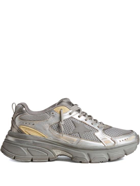 GOLDEN GOOSE Silver Gold Leather Low-Top Sneakers Men GMF00724 F00647570138