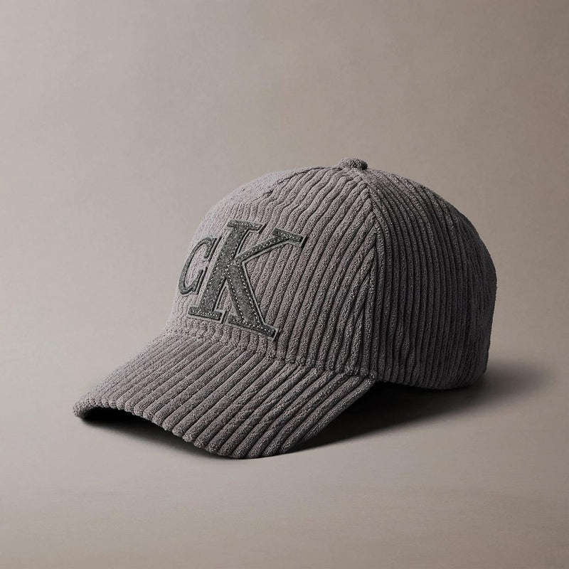 Calvin Klein Unisex Gray Felt Corduroy Patch Baseball Cap