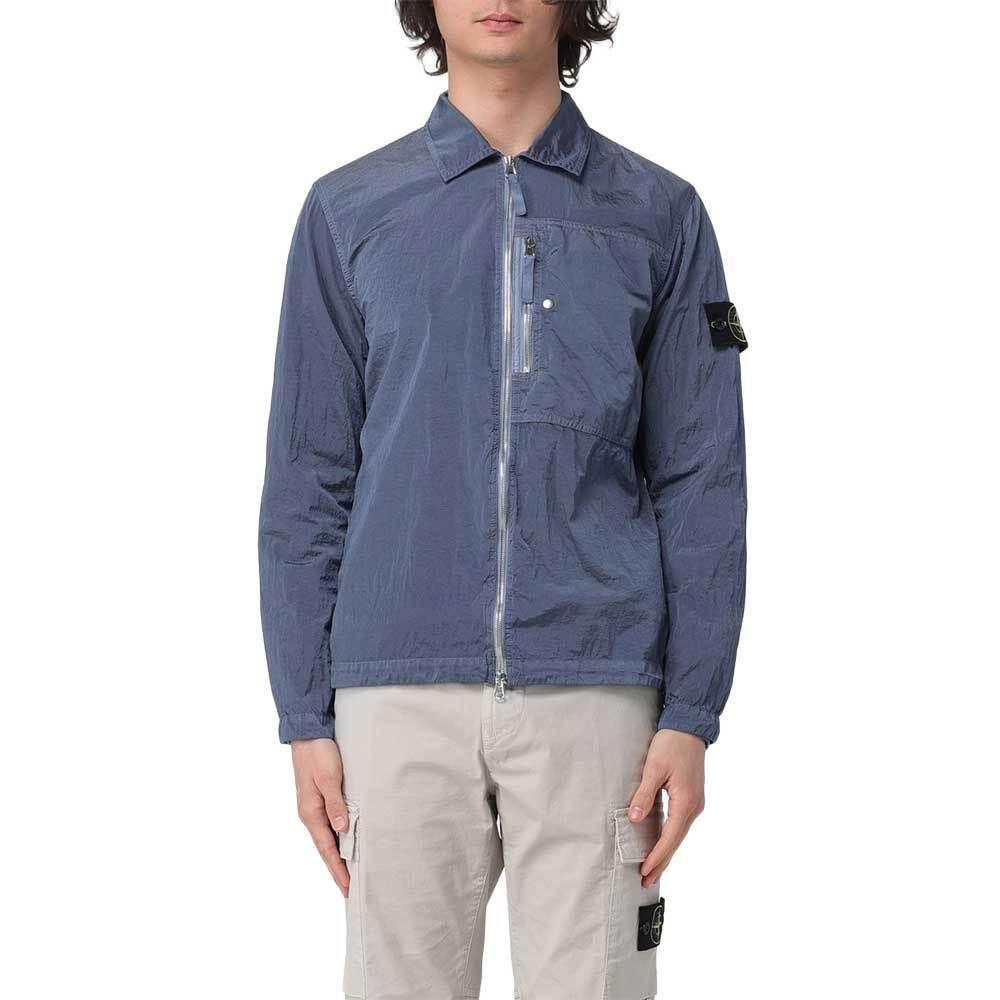 STONE ISLAND Econyl Overshirt Jacket Avio Blue Men’s Jacket