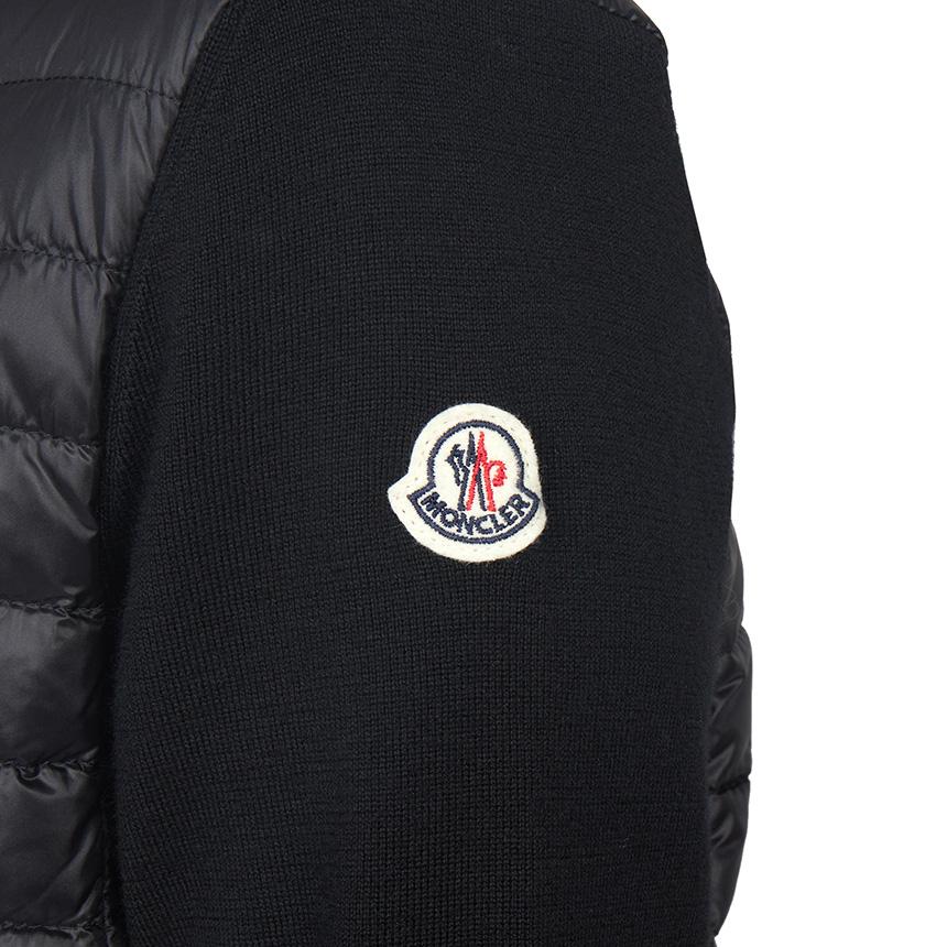 Moncler Women’s Padded Zip-Up Knit Cardigan Black