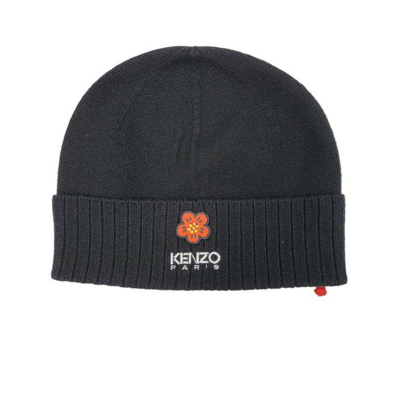 KENZO Boke Flower Wool Beanie Hat Black