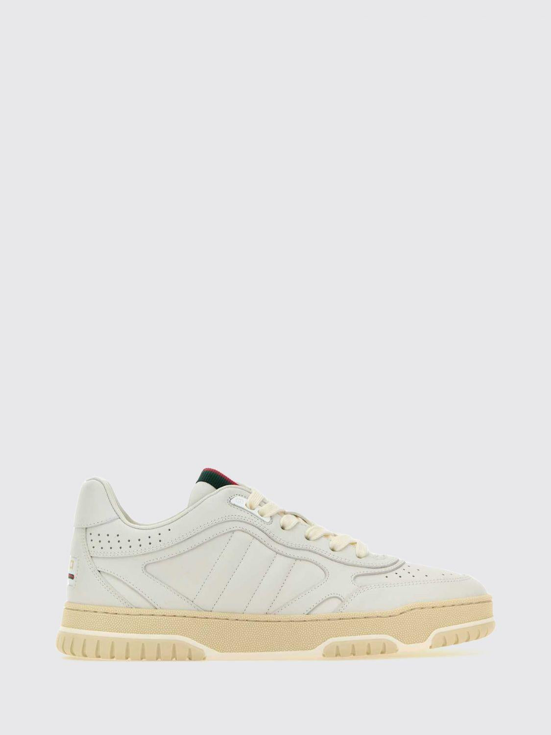GUCCI White Leather Low Top Sneakers