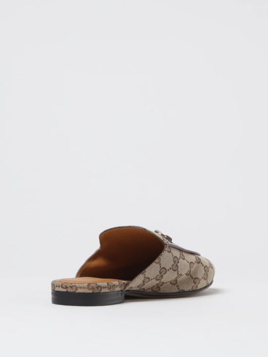 GUCCI Princetown Leather Slippers Beige Women’s Slides