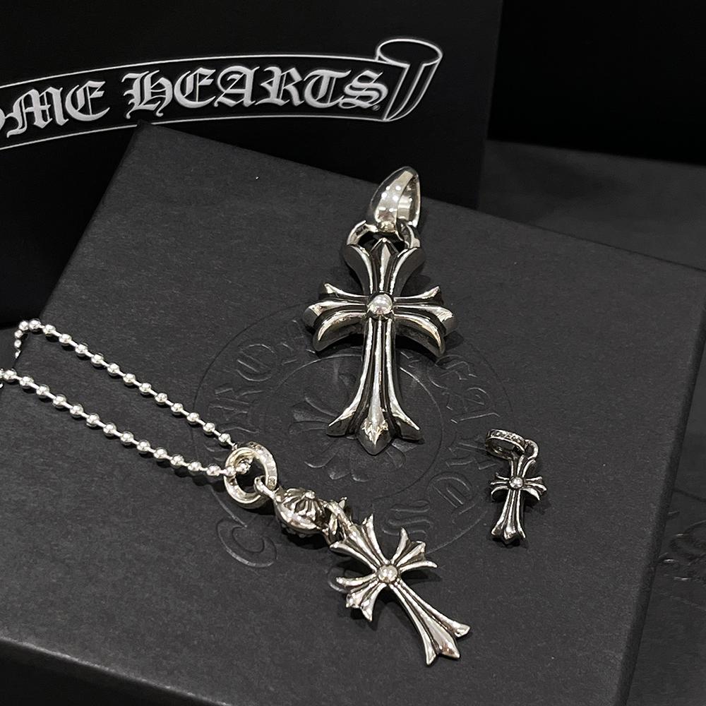 Chrome Hearts Tiny Cross Babyfat CH Charm Pendant Necklace