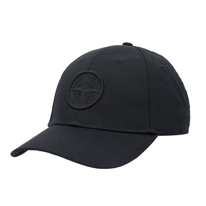 STONE ISLAND Compass Logo Black Cotton Baseball Cap Men