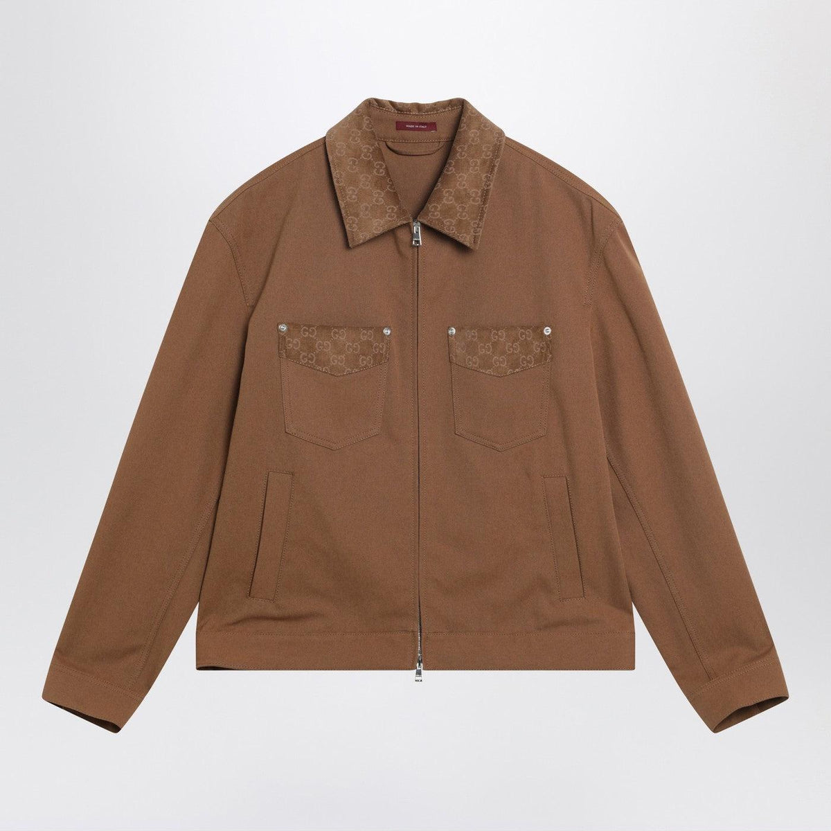 GUCCI Black Leather Zip-Up Jacket