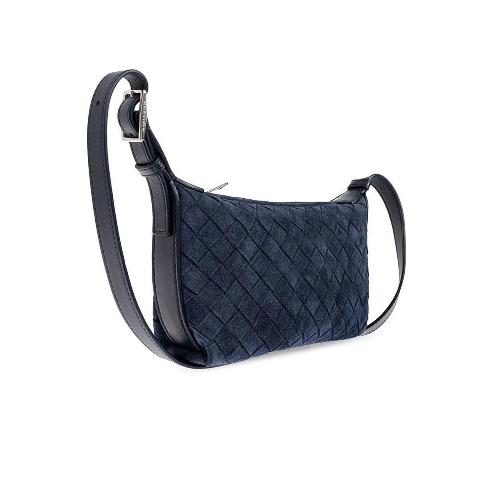 Bottega Veneta Intrecciato Navy Leather Crossbody Bag for Men