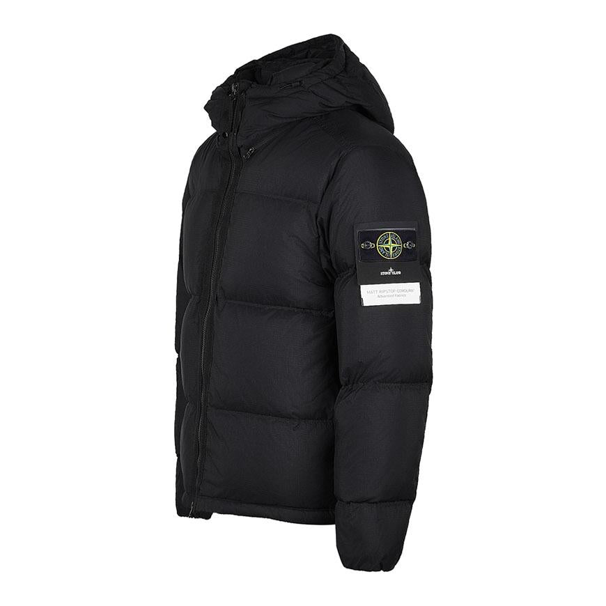 STONE ISLAND Men’s Detachable Hood Down Puffer Jacket Black