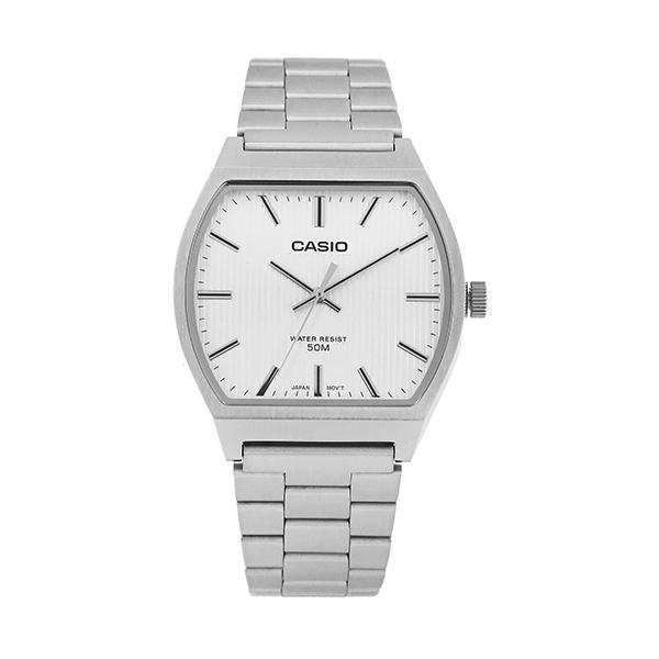Casio Silver Square Women’s Rubber Watch MTP B140D 7AVDF MTP B140D 7A