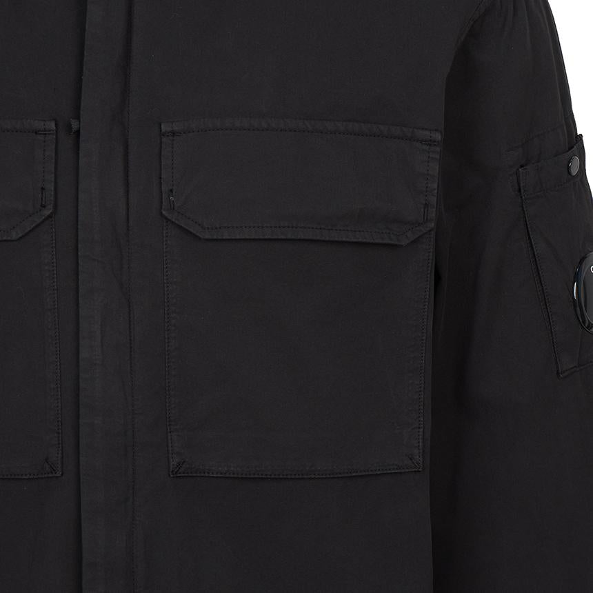 CP Company Men’s Overshirt Jacket Black Cotton Ripstop Jacket