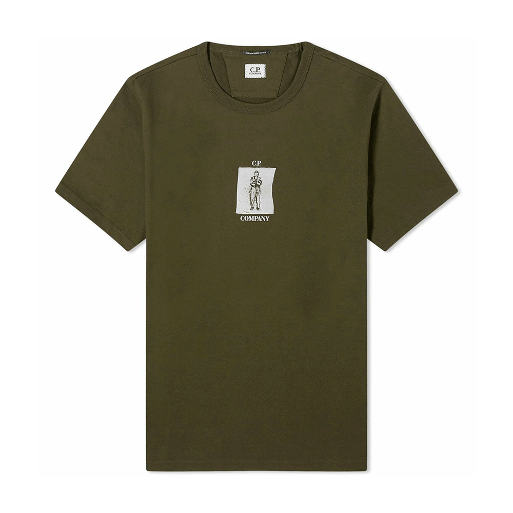 CP Company Graphic Short Sleeve T-Shirt Khaki Men’s 16CMTS163A