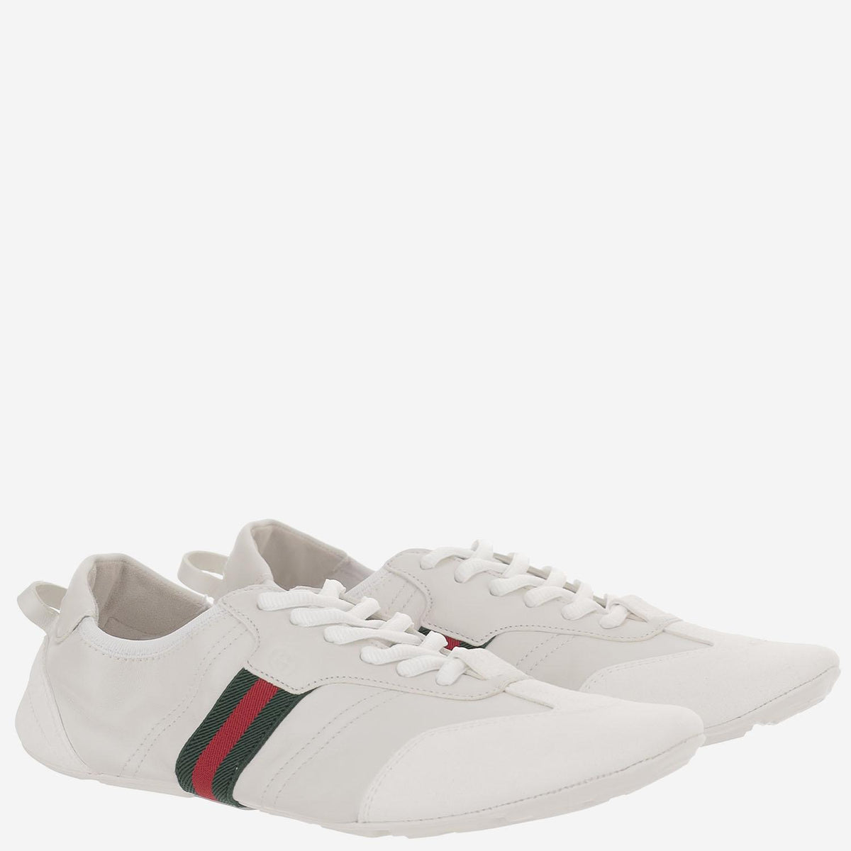 GUCCI White Leather Low Top Sneakers