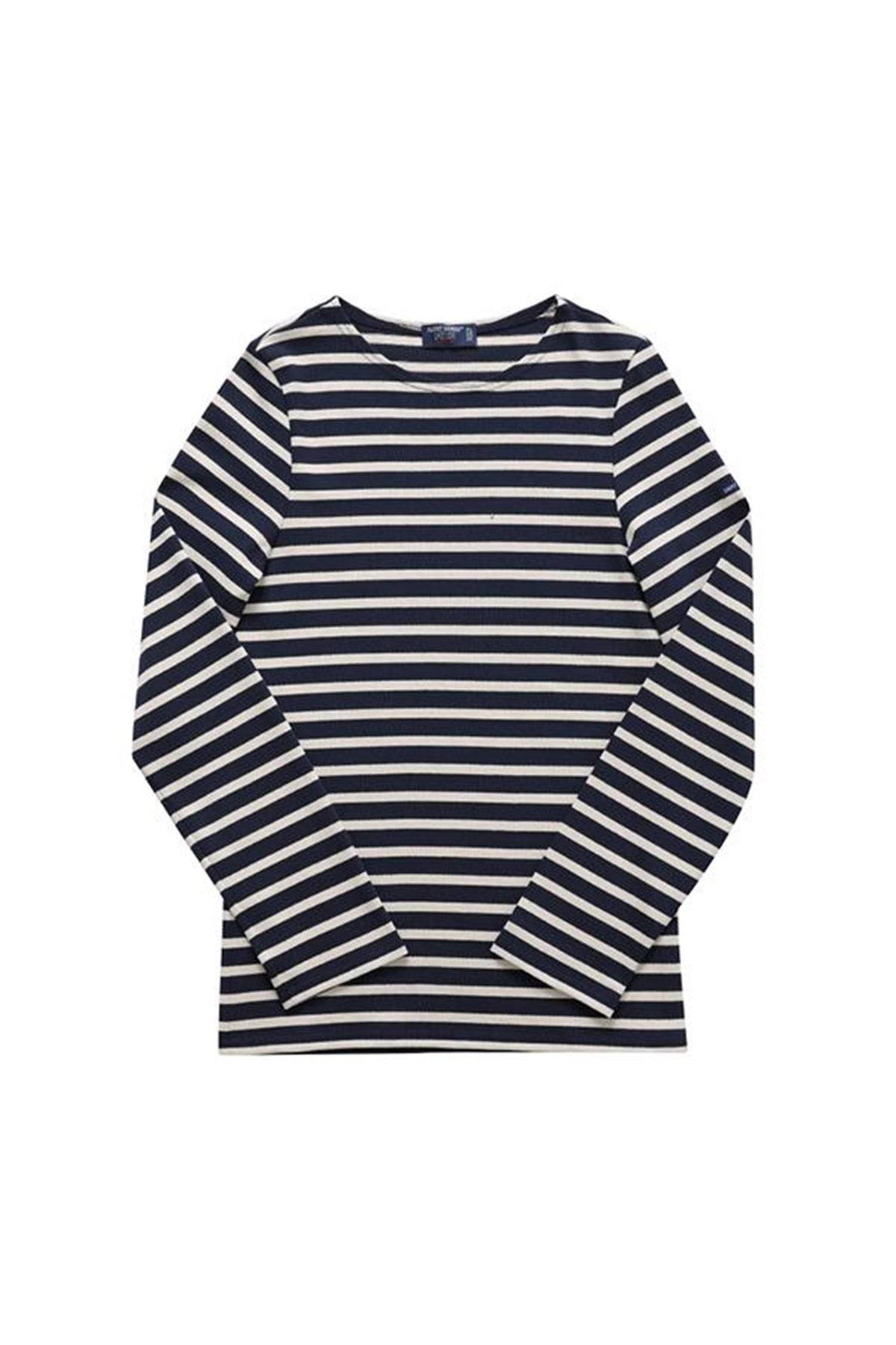 Saint James Unisex Long Sleeve T-Shirt 6870 MARINE ECRU