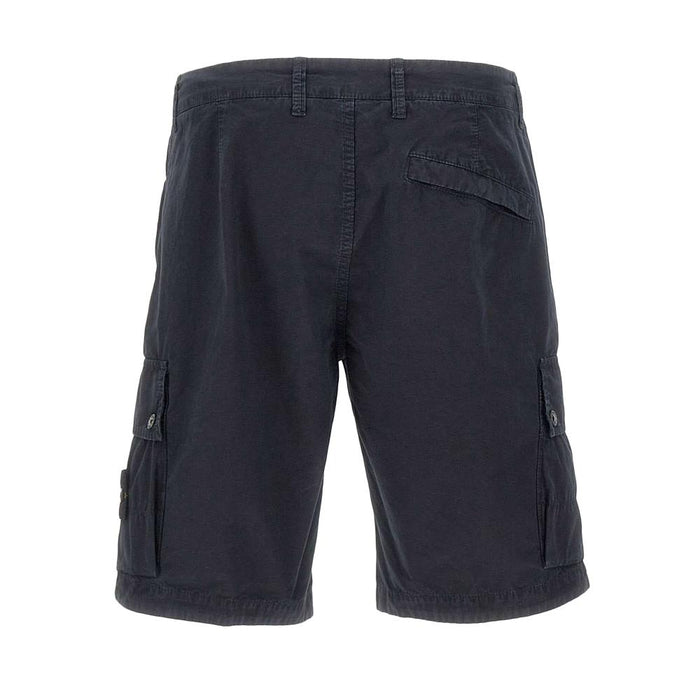 STONE ISLAND Navy Woven Bermuda Shorts Men’s