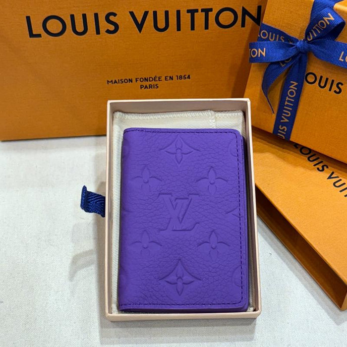 Louis Vuitton Purple Taurillon Cowhide Pocket Card Holder Wallet