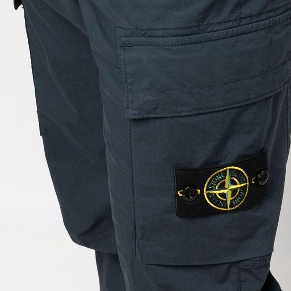 STONE ISLAND Navy Wappen Pocket Elastic Waist Cargo Pants 761531303 V0020